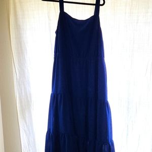 Ava and Viv dark blue gingham maxi dress